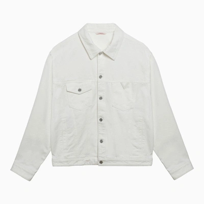 Shop Valentino White Cotton Shirt Jacket Men