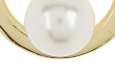 Shop Argento Vivo Sterling Silver Imitation Pearl Doorknocker Earrings In Gold