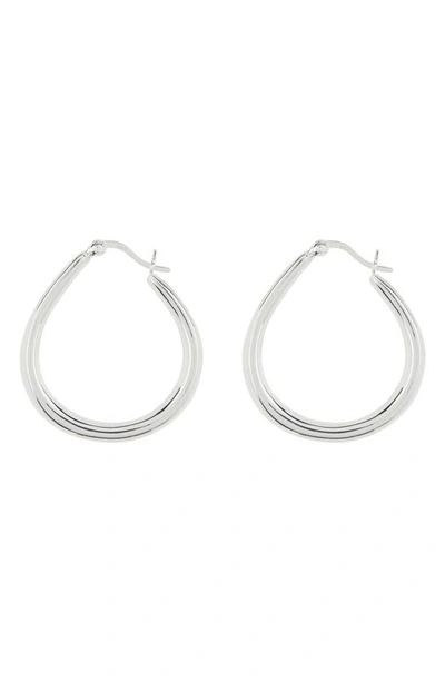 Shop Argento Vivo Sterling Silver Abstract Tube Hoop Earrings In Silver