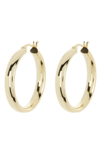 Shop Argento Vivo Sterling Silver Medium Bold Hoop Earrings In Gold