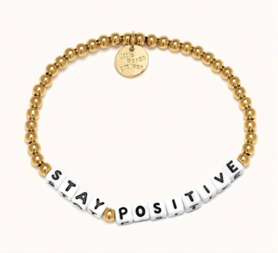 Shop Little Words Project Stay Positive Bracelet In Gold