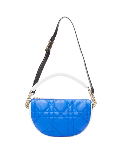 Shop Dior Christian  2022 Vibe Blue White Cannage Lambskin Hobo Shoulder Bag