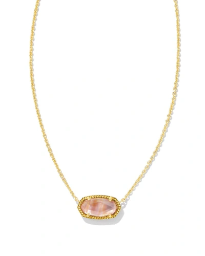 Shop Kendra Scott Women's Elisa Pendant Necklace In Gold Light Pink Iridescent Abalone In Multi