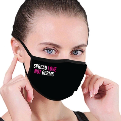 Shop House Of Tens Spread Love Not Germs Face Mask In Black