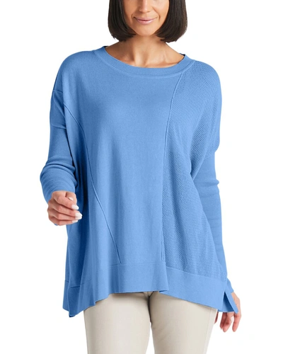Shop Planet Nu Textured Crewneck Sweater In Blue