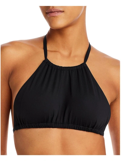 Shop Aqua Swim Womens High Neck Halter Bikini Swim Top In Black