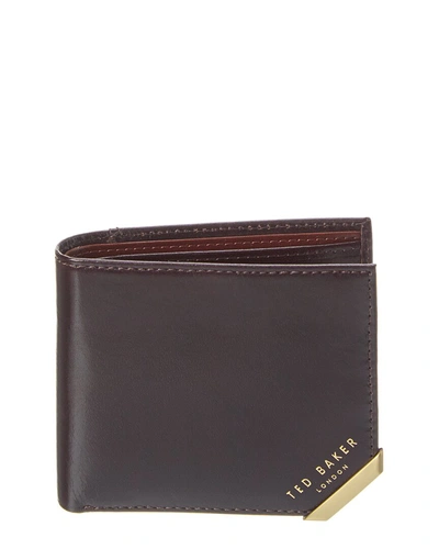 Shop Ted Baker Korning Leather Coin Wallet In Brown