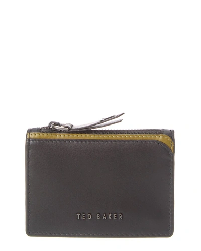 Shop Ted Baker Finnis Corner Detail Leather Card Holder In Black