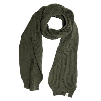 Nirvanna Designs Laurent Rib Scarf In Olive In Green