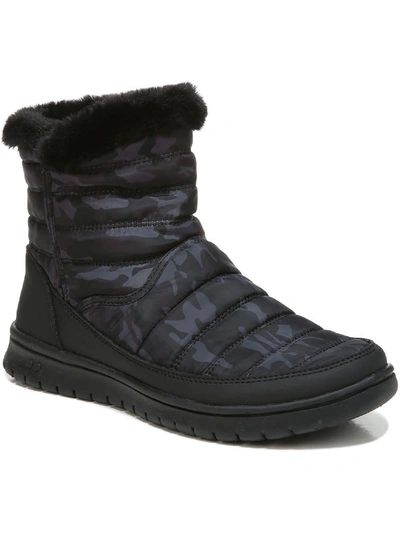 Shop Ryka Suzy Womens Ankle Shearling Boots In Black