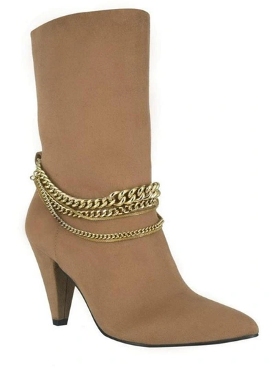 Shop Impo Terra Womens Faux Suede Cone Heel Mid-calf Boots In Gold