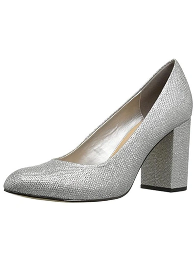 Shop Bella Vita Nara Ii Womens Glitter Block Heel Pumps In Silver