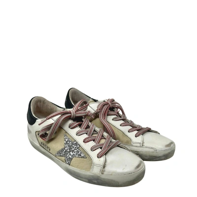 Shop Golden Goose Super-star Canvas Sneakers In Beige, White, Pink In Multi