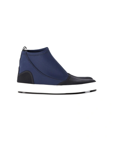 Shop Marni Neoprene Sneaker Boots In Blue Neoprene