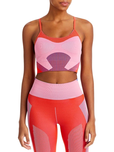 Shop Adidas Originals Womens Racerback Fitness Sports Bra In Pink