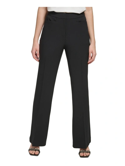 Shop Calvin Klein Womens Straight Legs Pockets Trouser Pants In Black