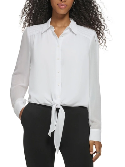 Shop Calvin Klein Womens Sheer Lined Blouse In White