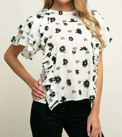 Shop Eva Franco Zoe Top In Black/white In Multi