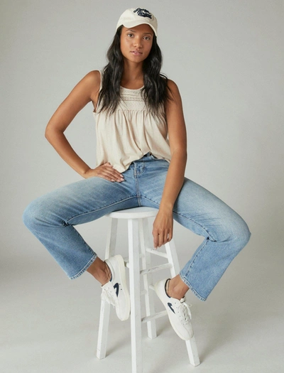 Lucky Brand Women's Lace Trim Tank In White