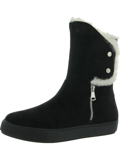 Shop Bellini Furry Womens Faux Fur Zipper Winter & Snow Boots In Black
