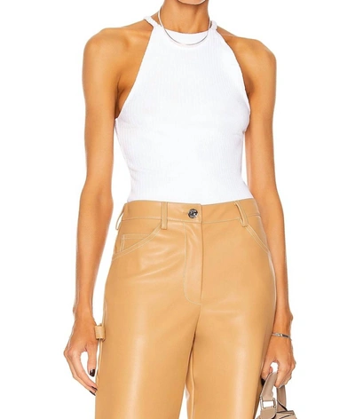 The Range Braided Strap Halter Top In White In White