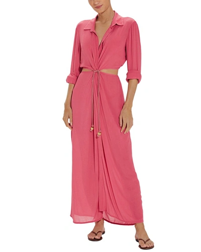 Shop Vix Flora Long Cover Up In Pink