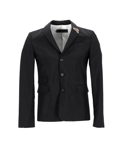 Shop Dsquared2 Blazer With Pins In Black Polyester