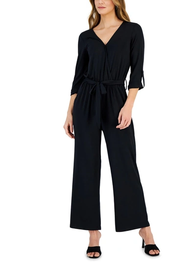 Shop Studio By Jpr Womens Surplice Adjustable Sleeve Jumpsuit In Black