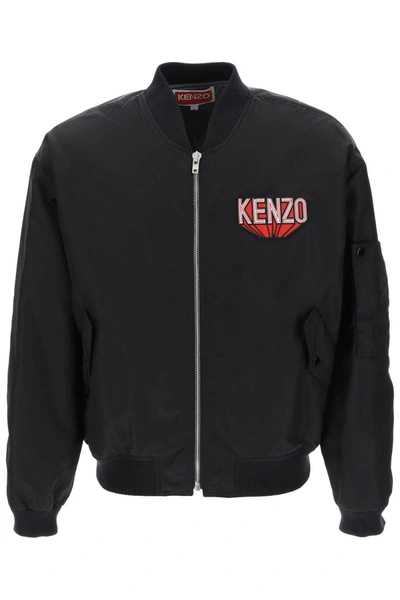 Shop Kenzo 3d Varsity Bomber Jacket In Black
