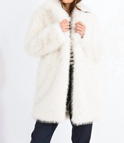 Shop Molly Bracken Faux Fur Jacket In White