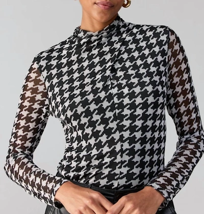 Shop Sanctuary Mesh Houndstooth In Black Grey