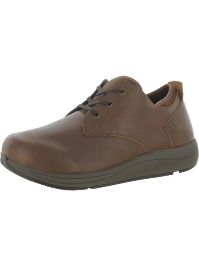 Shop Drew Armstrong Mens Leather Flats Oxfords In Brown