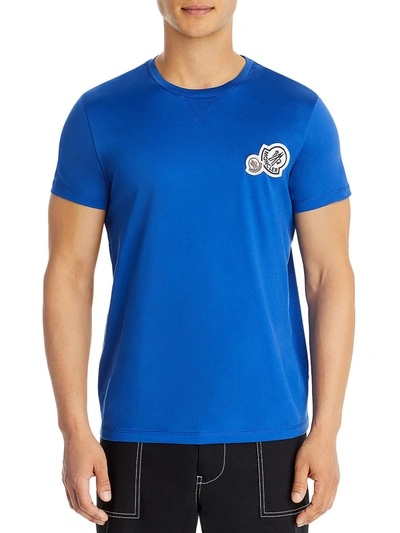 Shop Moncler Maglia Womens Crewneck Short Sleeve T-shirt In Blue
