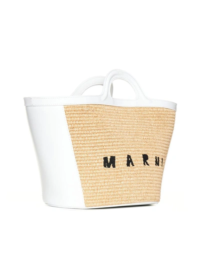 Shop Marni Bags In Sand Storm/lily White