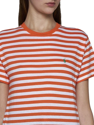 Shop Polo Ralph Lauren T-shirts And Polos In Orange/white