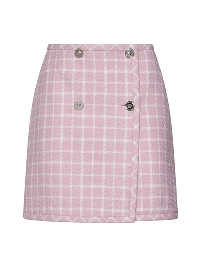 Shop Versace Skirts In Pastel Pink + White