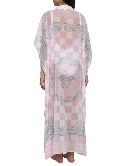 Shop Versace Underwear Dresses In Pastel Pink + White + Silver