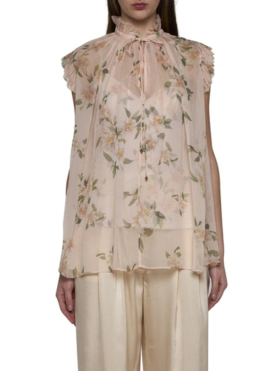 Shop Zimmermann Top In Coral Camellia