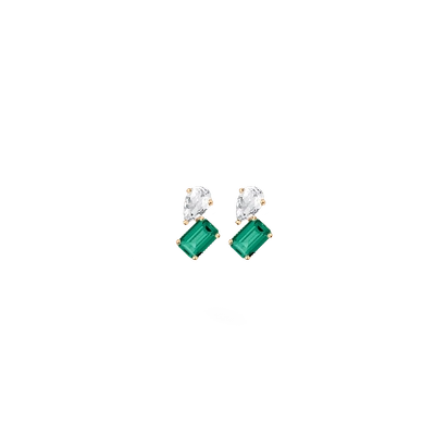 Aurate New York Toi Et Moi Gemstone Mini Vintage Earring In Yellow