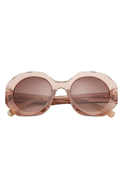 Shop Ted Baker 51mm Round Sunglasses In Blush Crystal