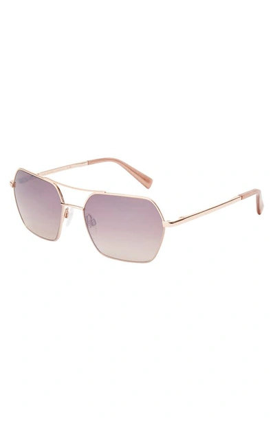 Shop Ted Baker 56mm Geometric Sunglasses In Rose Gold