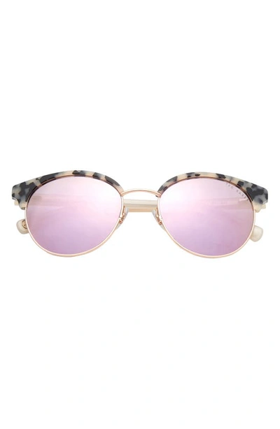 Shop Ted Baker 54mm Round Sunglasses In Ivory Tortoise
