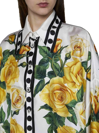 Shop Dolce & Gabbana Shirts In Rose Gialle Fdo Bco