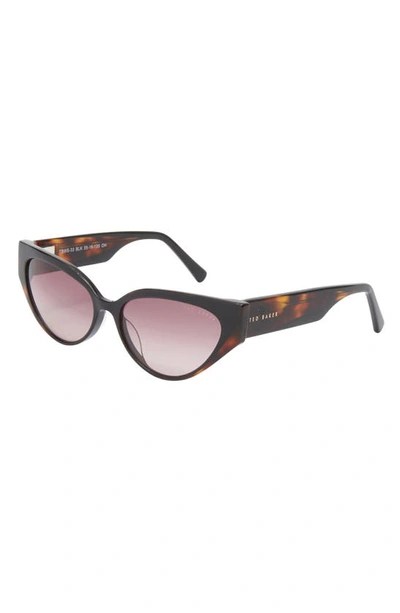 Shop Ted Baker 54mm Full Rim Cat Eye Sunglasses In Black