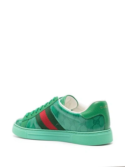Shop Gucci Ace Gg Crystal Sneakers In Green