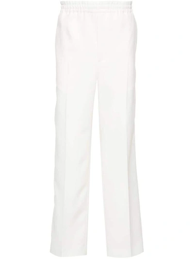 Shop Gucci Web Detail Trousers In White