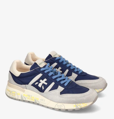 Shop Premiata Sneakers In Blue/grey