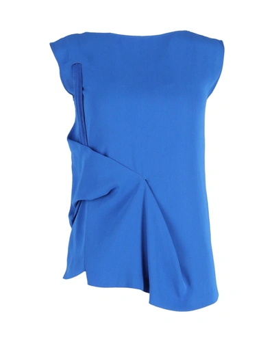 Shop Maison Margiela Sleeveless Blouse In Blue Polyester