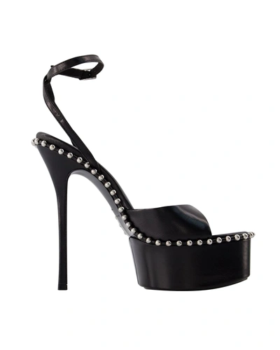 Shop Alexander Wang Nova 145 Sandals -  - Leather _ Black