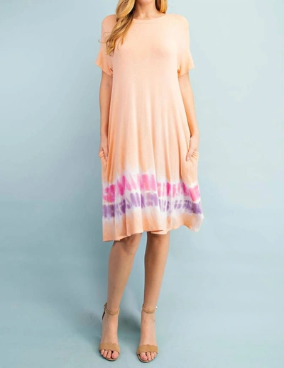 Shop Fsl Apparel Jersey Tie Dye T-shirt Dress In Light Tangerine In Pink